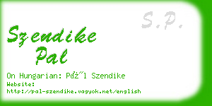 szendike pal business card